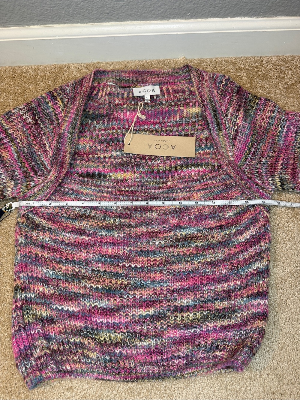 ACOA Theodora Sweater Top Multicolor Knit Women's Sweater Size Large NEW - Picture 7 of 10